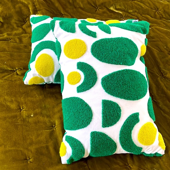 Tabitha Brown Target Avocado Green Striped Geometric Decorative Throw Pillows - Picture 2 of 6